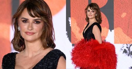 Wytworna Penélope Cruz błyszczy na ściance w pierzastym futerku (ZDJĘCIA)