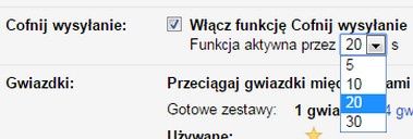Gmail Undo ustawienia