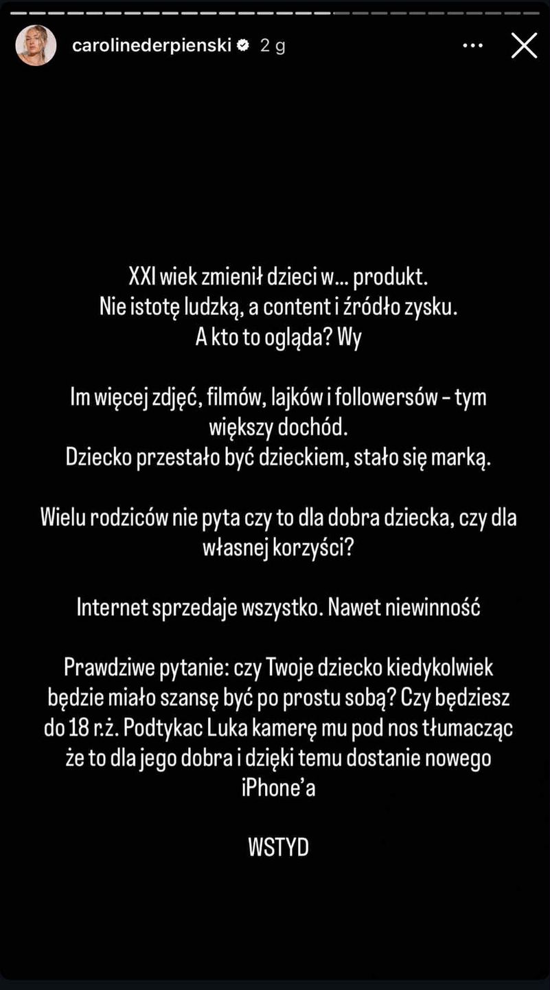 Caroline Derpienski krytykuje Andziaks