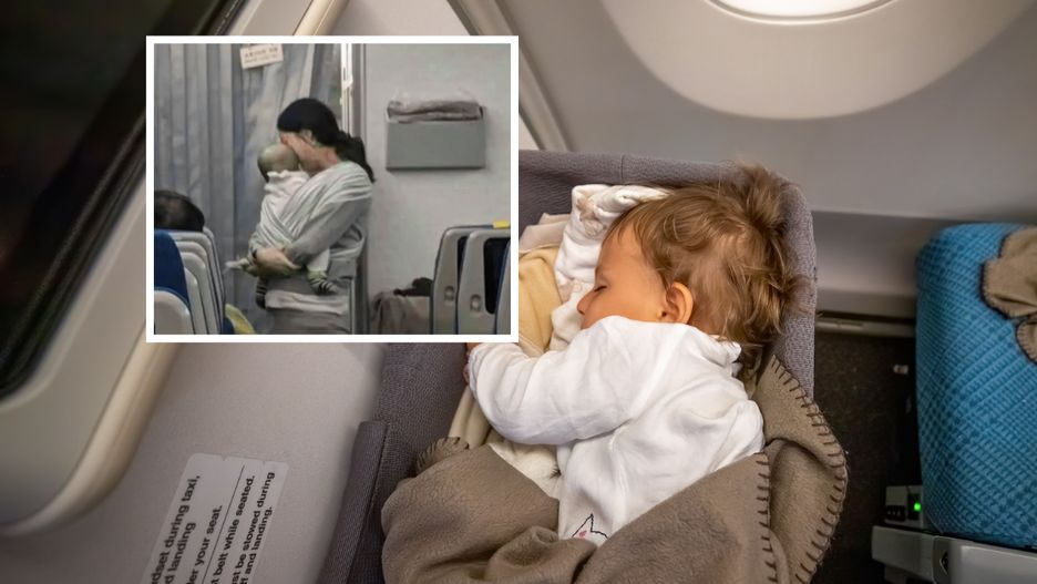 Mama malucha chciała uprzyjemnić innym lot