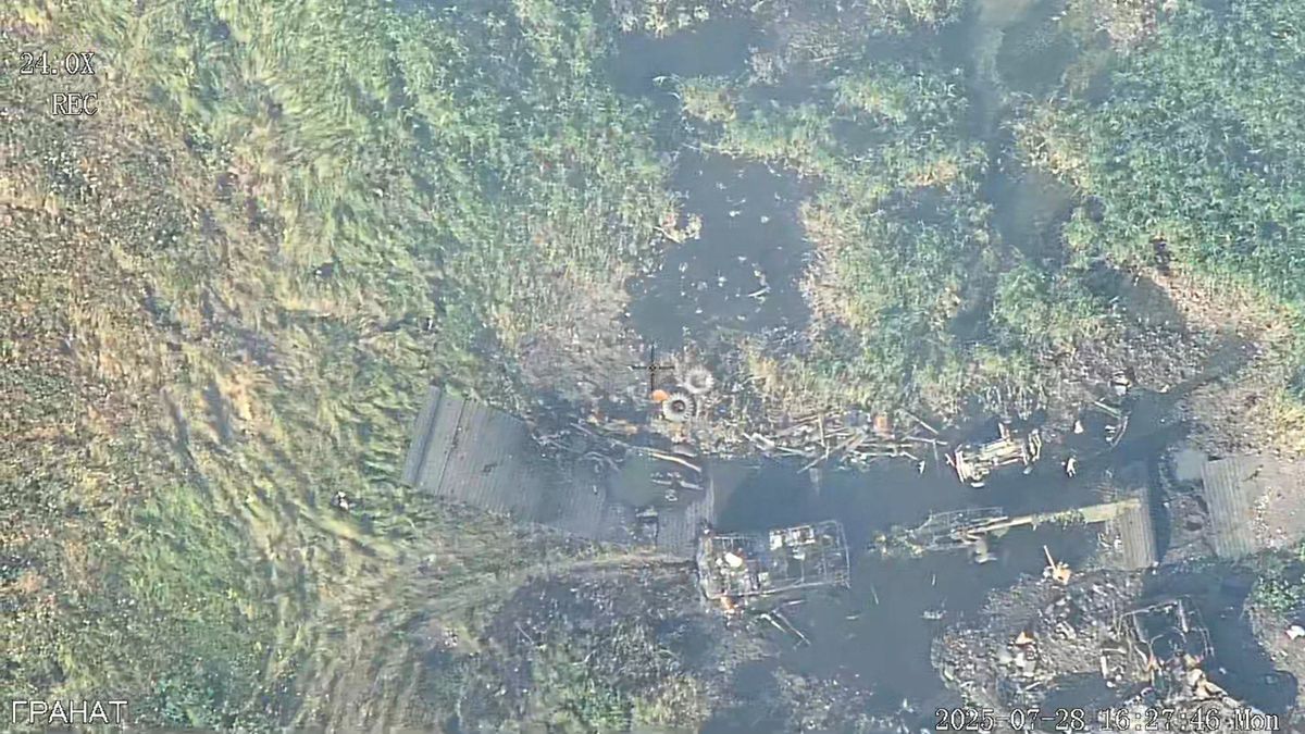 Efekt rosyjskiej próby sforsowania rzeki w okolicy Łymania.