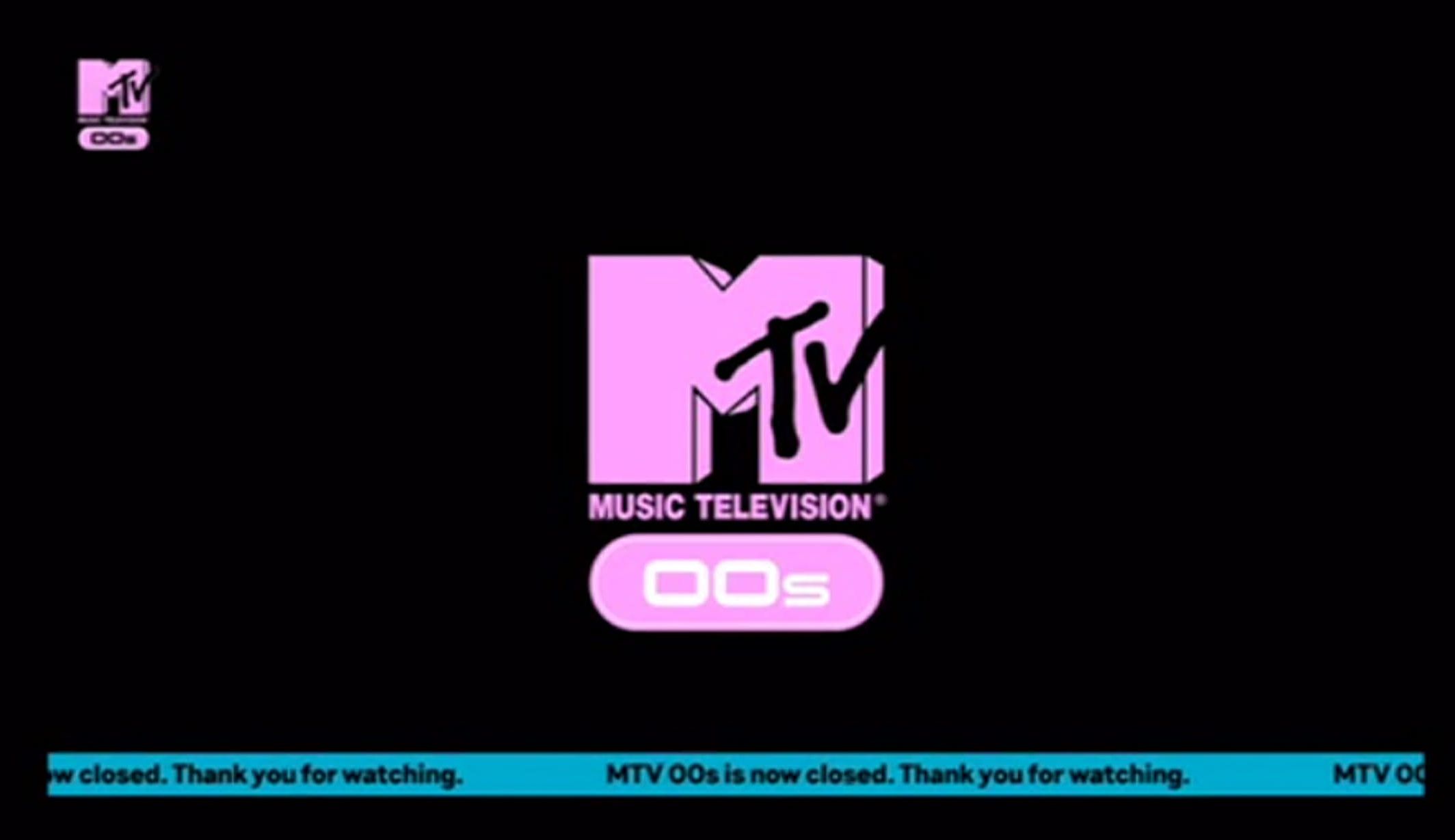 Plansza z informacją o zakończeniu emisji MTV 00s