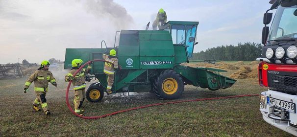 Pożar kombajnu w Staroźrebach 