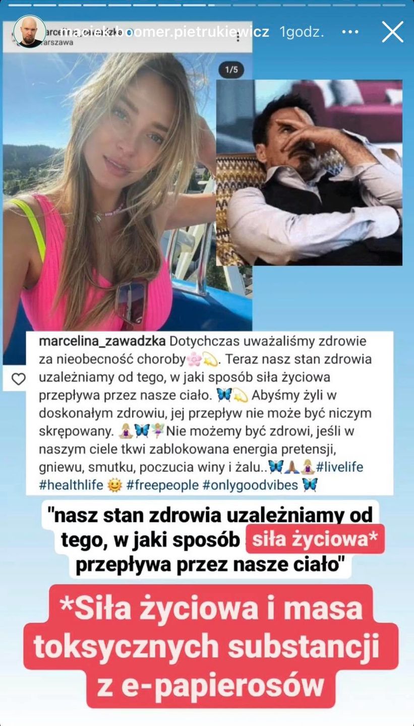 Marcelina Zawadzka reklamuje papierosy na Instagramie