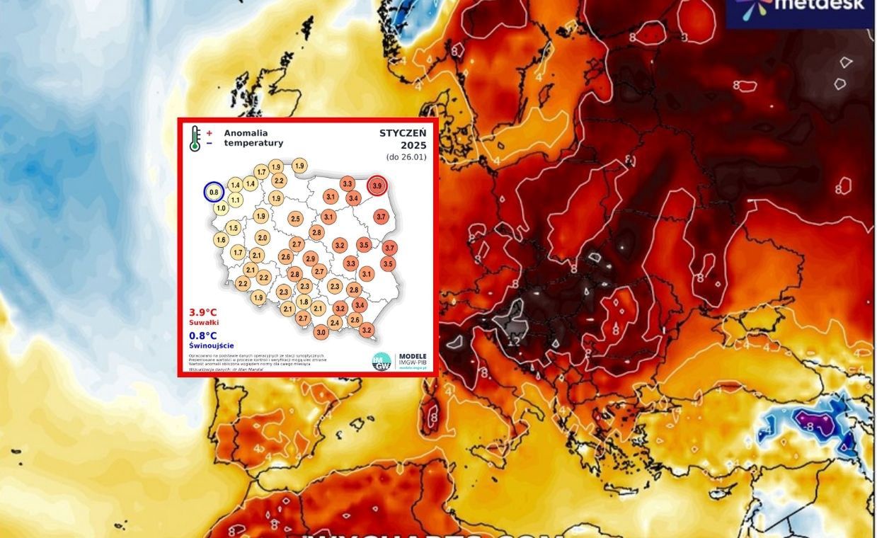 Wyjątkowo ciepły styczeń. Rekordowa temperatura na biegunie zimna