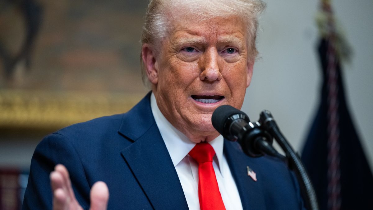 WASHINGTON, DC - MARCH 3: President Donald Trump  holds a press conference with TSMC CEO C.C. Wei to announce that Taiwan Semiconductor Manufacturing Company (TSMC) plans to invest $100 billion in new manufacturing facilities in the United States in the Roosevelt Room of the White House on March 3, 2025 in Washington, DC. President Trump was also joined by United States Secretary of Commerce Howard Lutnick and White House AI and Crypto Czar David Sacks. (Photo by Annabelle Gordon for The Washington Post via Getty Images)