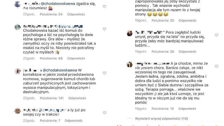 Komentarze na Instagramie Ewy Chodakowskiej