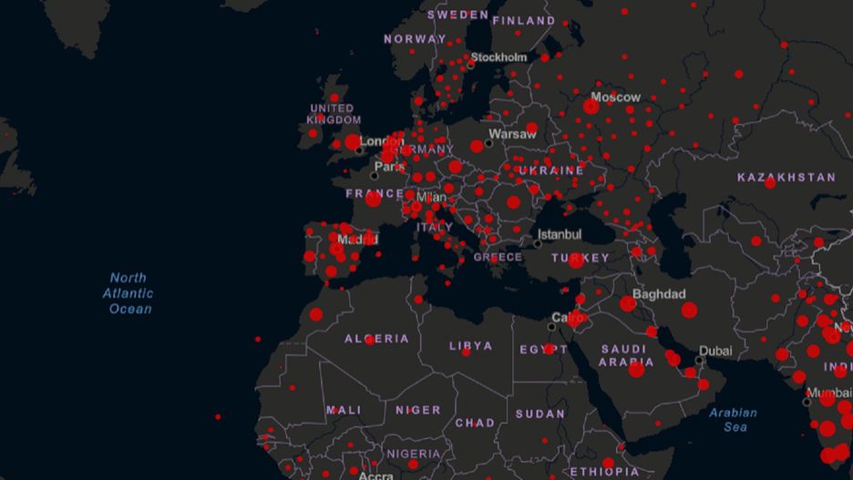 Mapa zakażeń koronawirusem w Europie w październiku