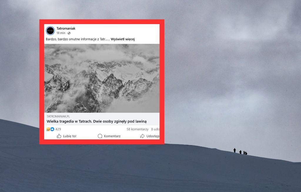 Dramat w Tatrach. Lawina zabiła dwie osoby