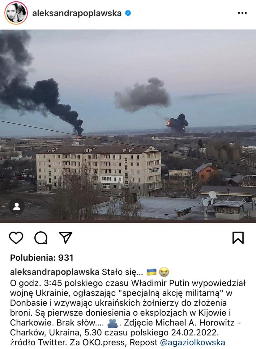 Celebryci solidaryzują się z zaatakowaną przez Rosję Ukrainą