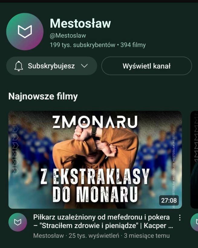 Kanał youtube'owy Metosława