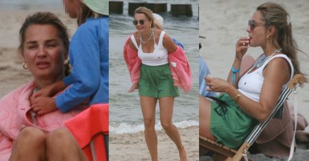 Małgorzata Socha wypoczywa na plaży w Chałupach: rozkładanie parawanu, relaks na leżaku i zabawy z dziećmi (ZDJĘCIA)