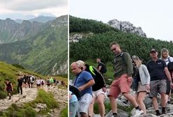 Tłumy turystów w Tatrach. Ogromne kolejki na szlakach