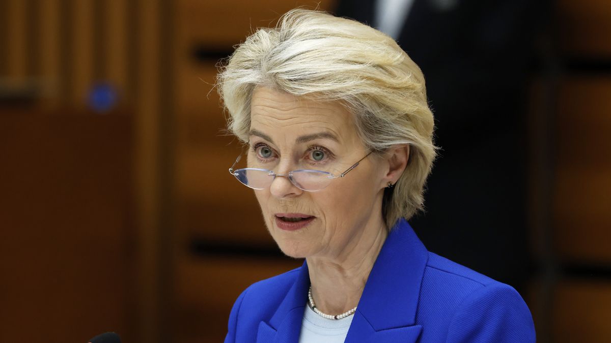 Ursula von der Leyen, president of the European Commission, speaks at a business conference in Tokyo, Japan, on Wednesday, July 23, 2025. Japan and the EU plan to launch a "competitiveness alliance" to enhance their economic and trade cooperation, according to European officials. Photographer: Kiyoshi Ota/Bloomberg via Getty Images
