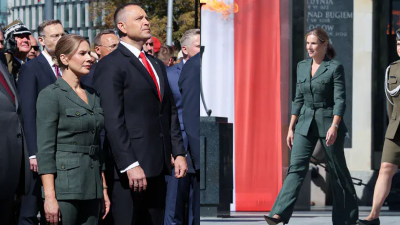 Marta Nawrocka podczas obchodów Święta Wojska Polskiego
