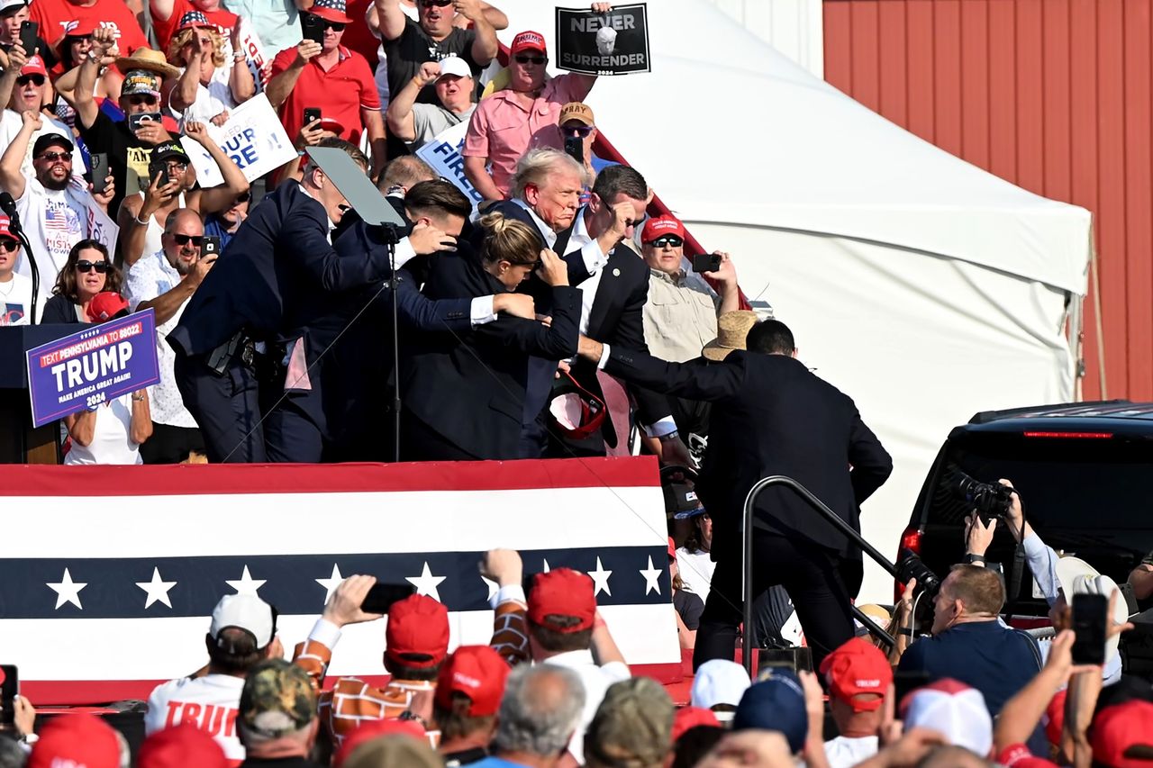 Trump grazed by bullet, assailant and bystander dead at rally