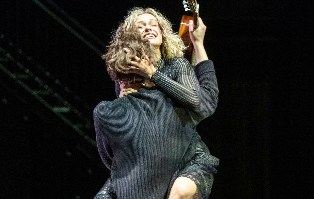 "Hamlet" w Teatrze Narodowym.
 Helena Englert, Hugo Tarres