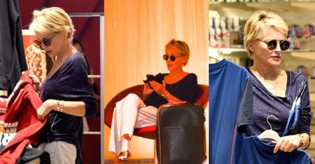 Sharon Stone poluje na brzydkie t-shirty w sklepie z pamiątkami