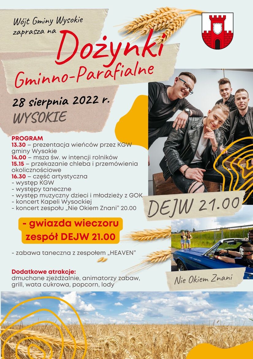 Dożynki Gminy Wysokie 2022 – program