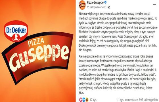 Post na fanpejdżu Pizza Guseppe hitem Facebooka. "Dajcie podwyżkę adminowi"