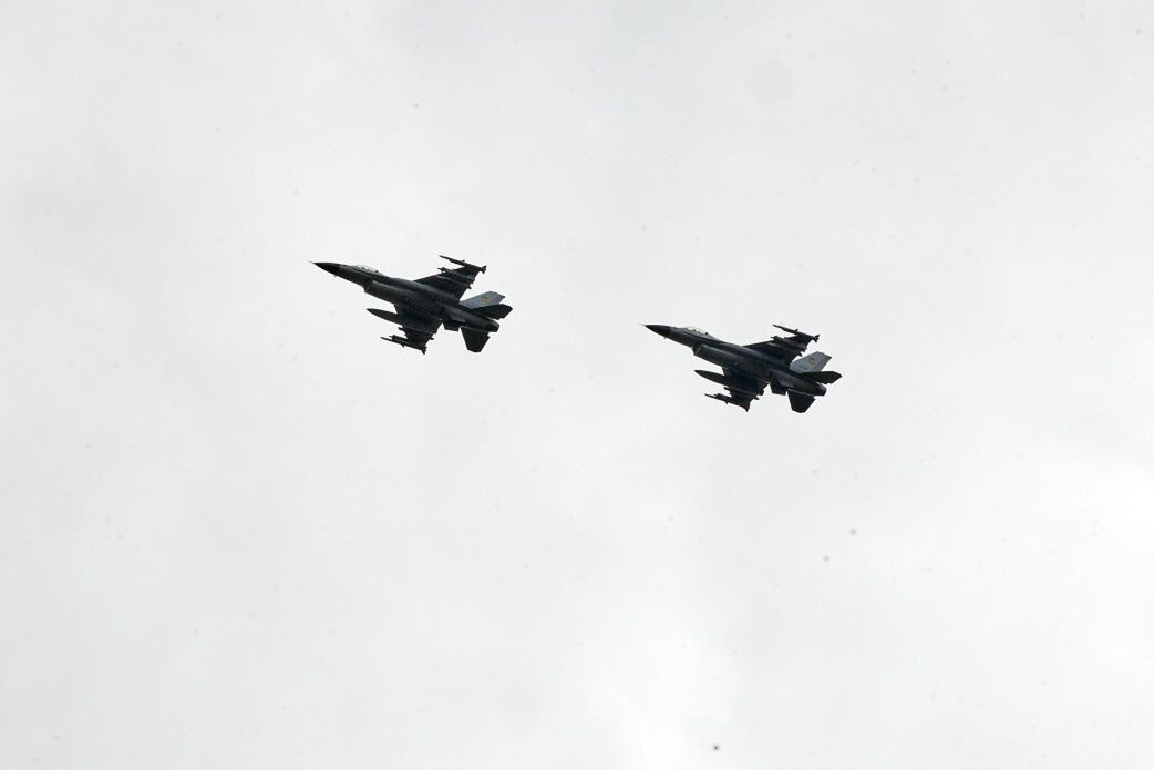 Romania scrambled two F-16 jets.