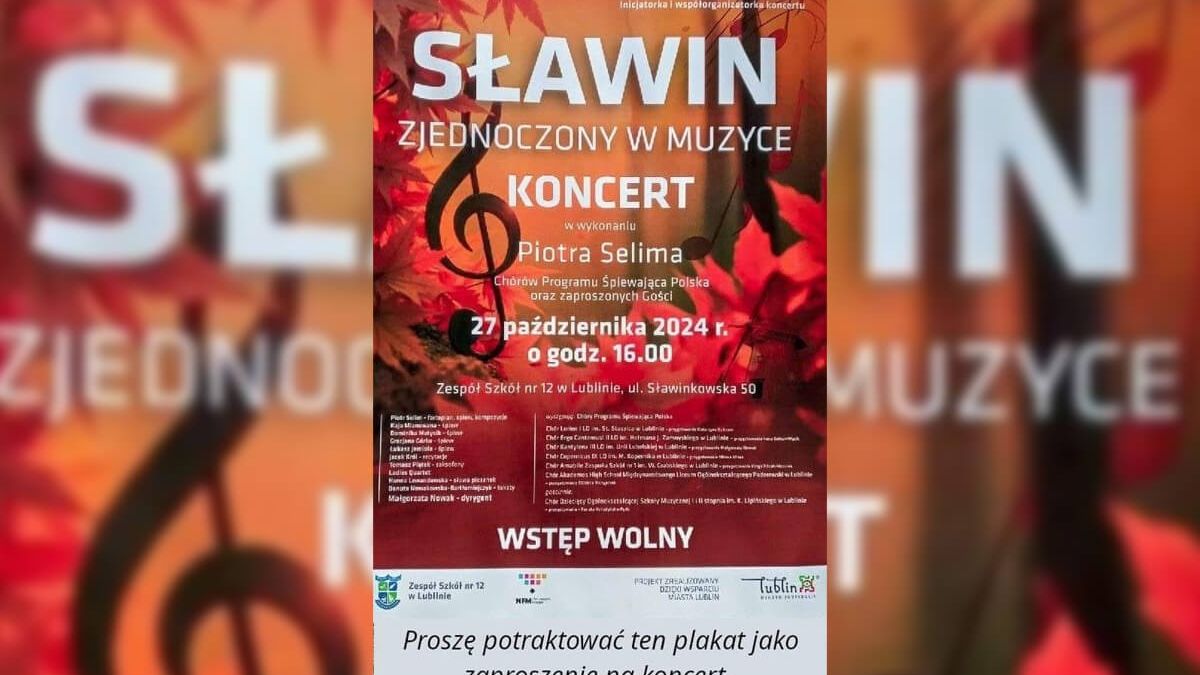 Plakat - koncert muzyczny na Sławinie