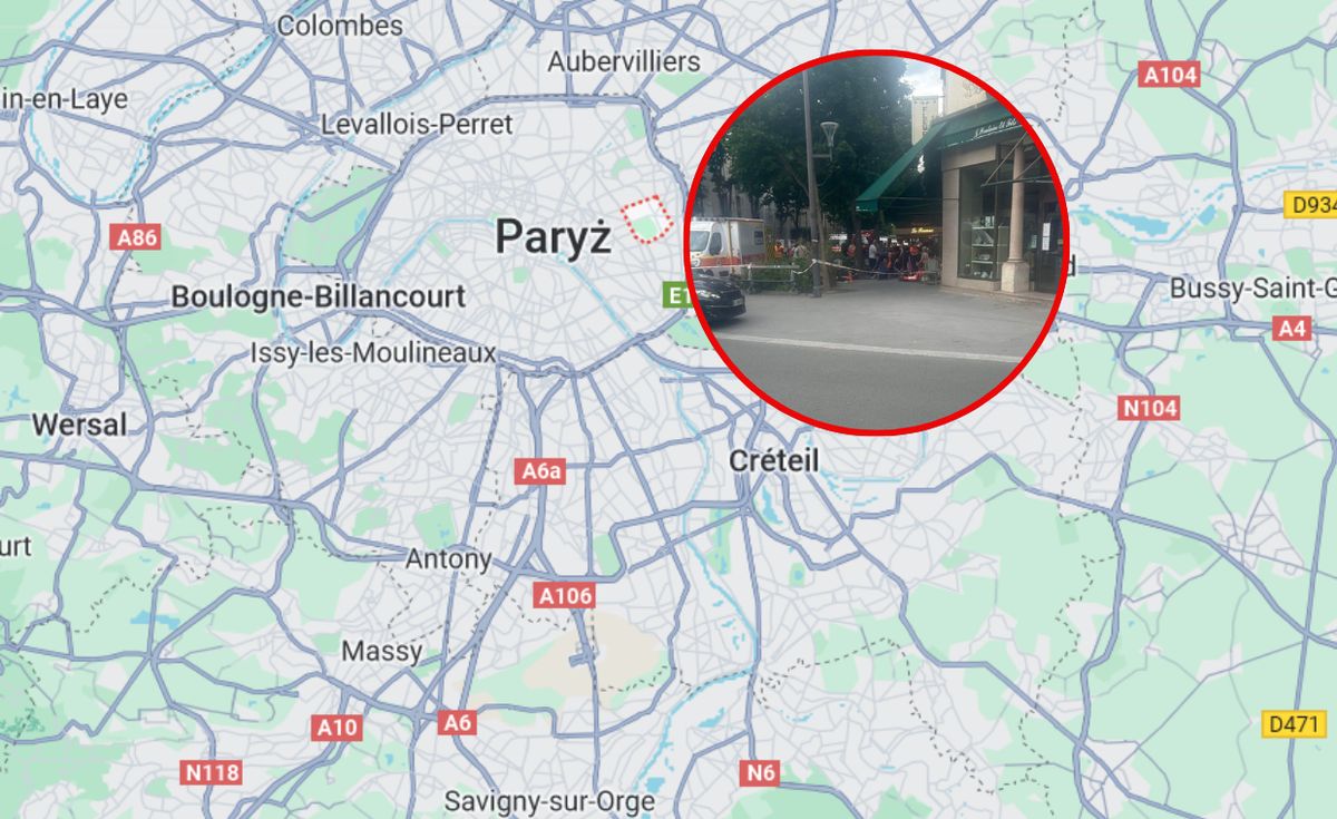 francja, paryż, obława Obława we Francji. Auto wjechało w ogródek restauracji, jest ofiara