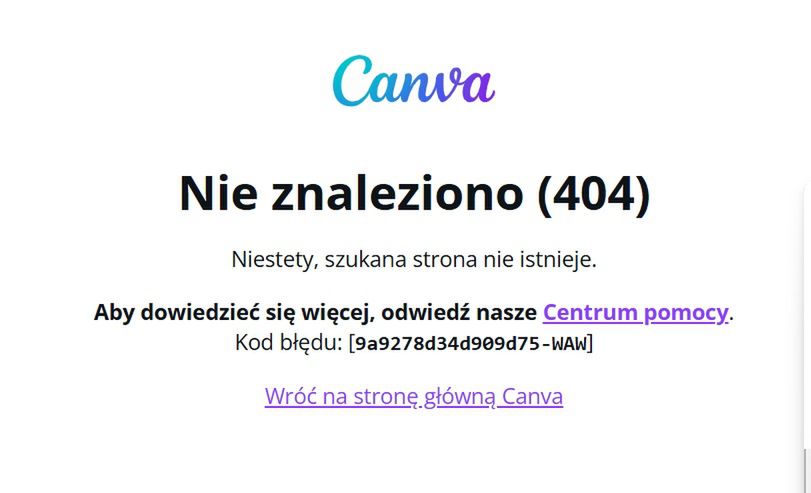 Canva nie działa. 