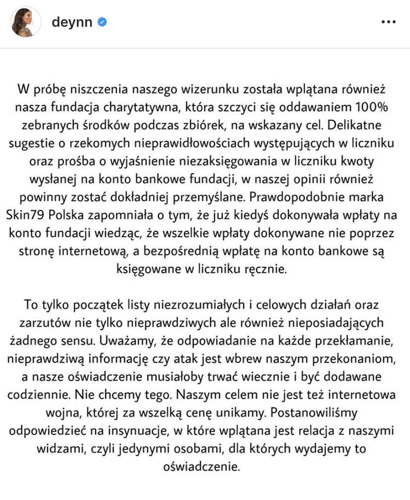 Oświadczenie Deynn i Majewskiego