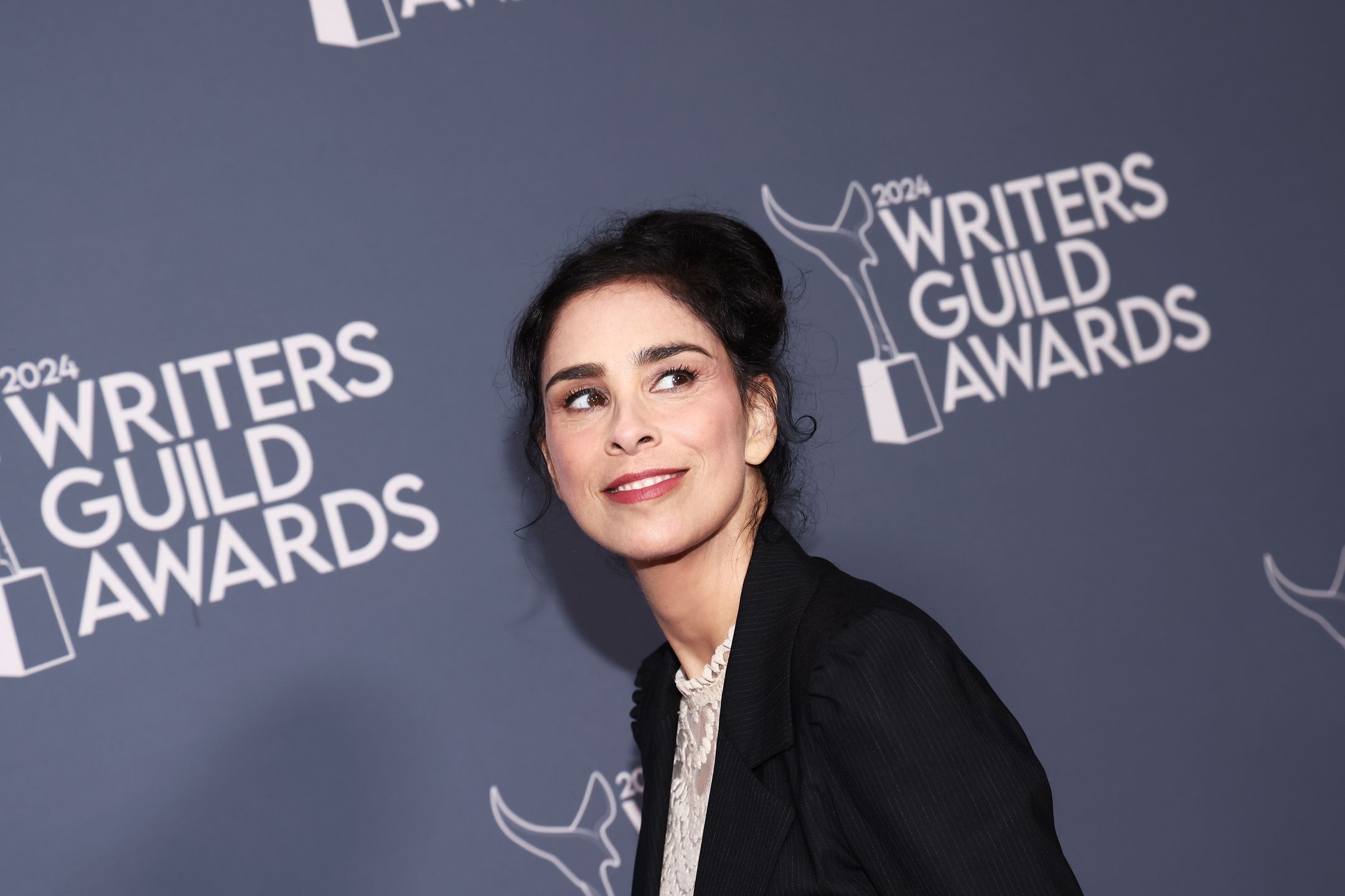 2024 Writers Guild Awards - Arrivals
Sarah Silverman at the 2024 Writers Guild Awards held at the Hollywood Palladium on April 14, 2024 in Los Angeles, California. (Photo by Tommaso Boddi/Variety via Getty Images)
Tommaso Boddi
pmcarc, entertainment, red carpet, arrives, step and repeat, honors, film, tv, television, topics