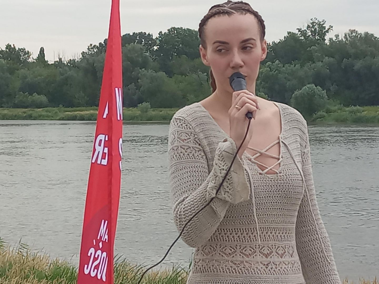 Marianna Schreiber na spotkaniu zbierała podpisy pod referendum o aborcji. Niewielu się podpisało