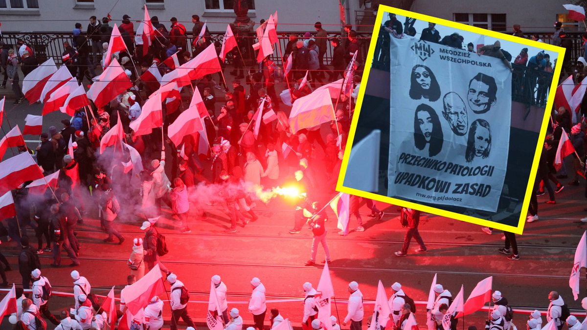 Transparent na Marszu Niepodległości