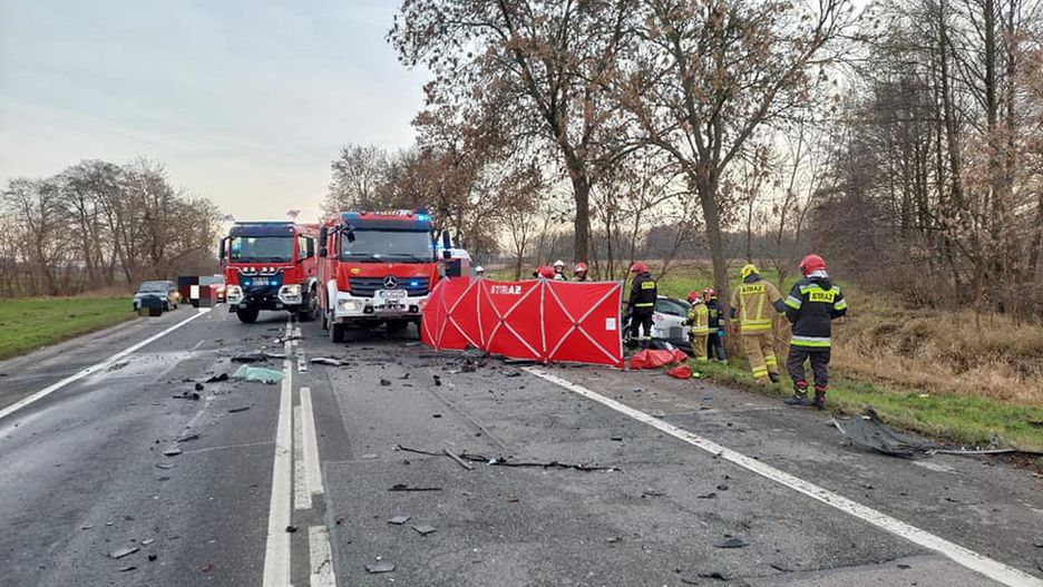 Wypadek pod Łodzią. Kierowca osobowego pojazdu zginął na miejscu, jego czteroletnią córeczkę reanimowali ratownicy LPR