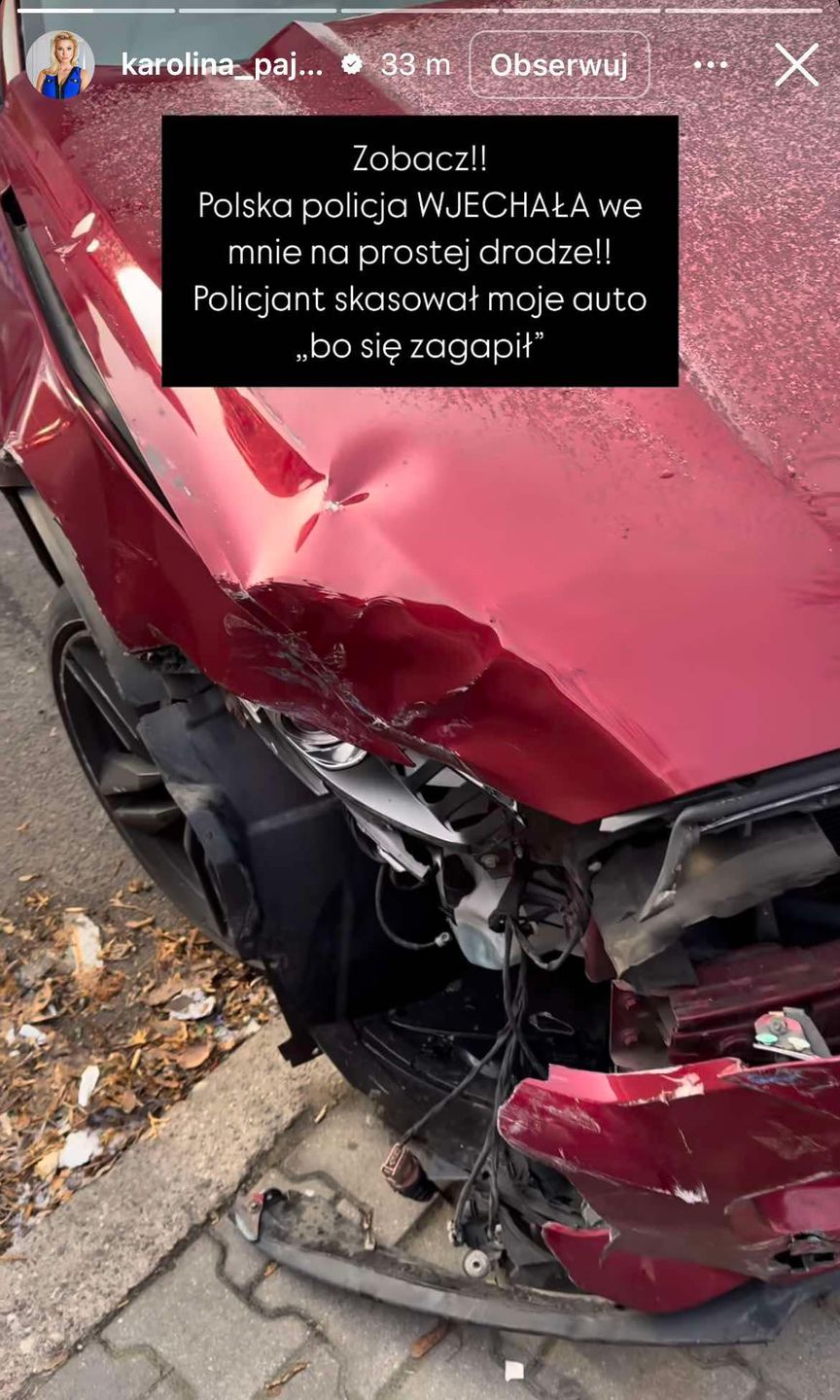 Karolina Pajączkowska miała wypadek
