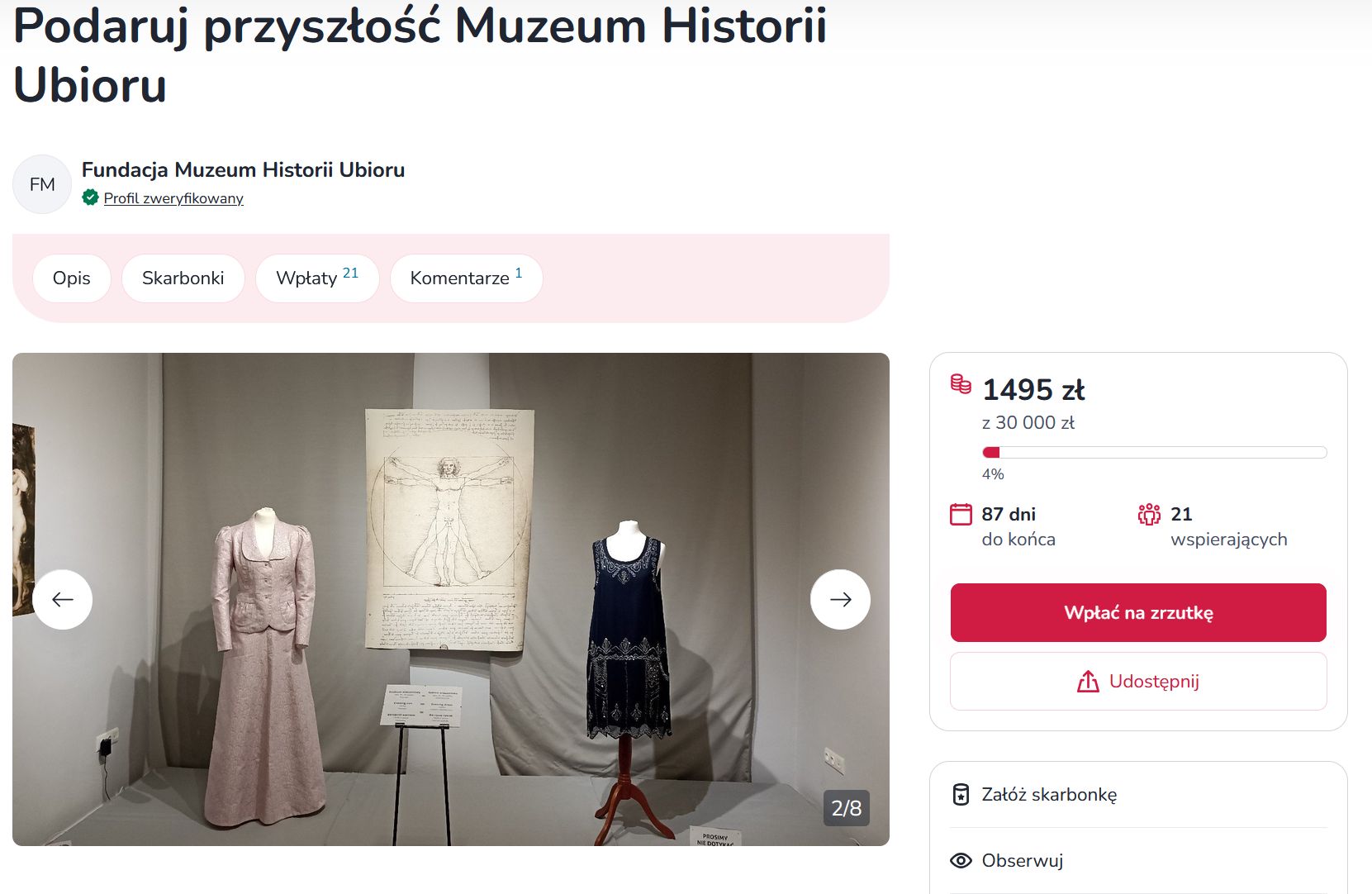Zrzutka na Muzeum Historii Ubioru w Poznaniu