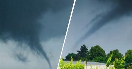 Trąba powietrzna w Wielkopolsce. Dwa leje pojawiły się na niebie