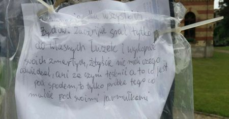 Wstrząsający list na cmentarzu żydowskim w Bielsku-Białej. Policja szuka autora