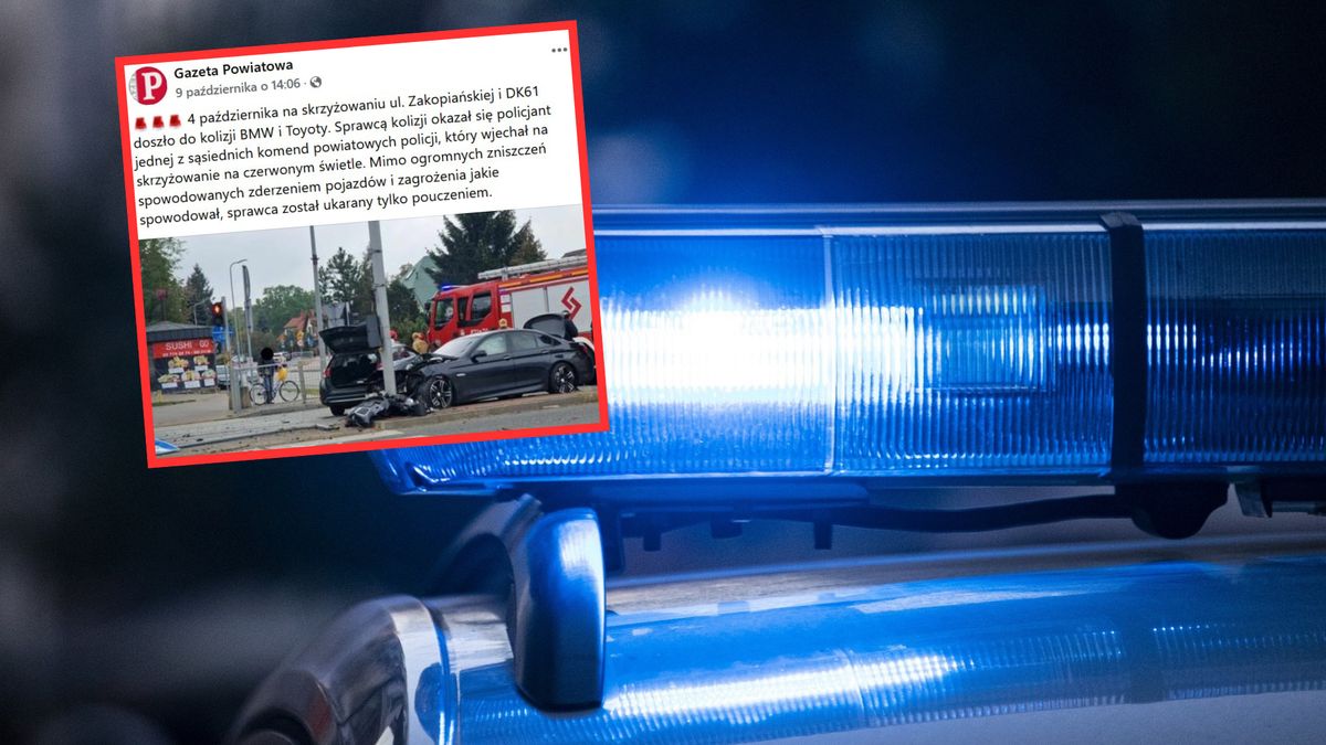  Policjant w bmw z impetem wjechał w inne auto