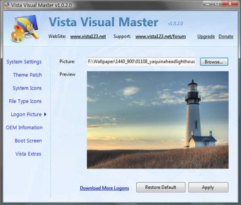 Vista Visual Master pomoże zarządzać interfejsem Visty