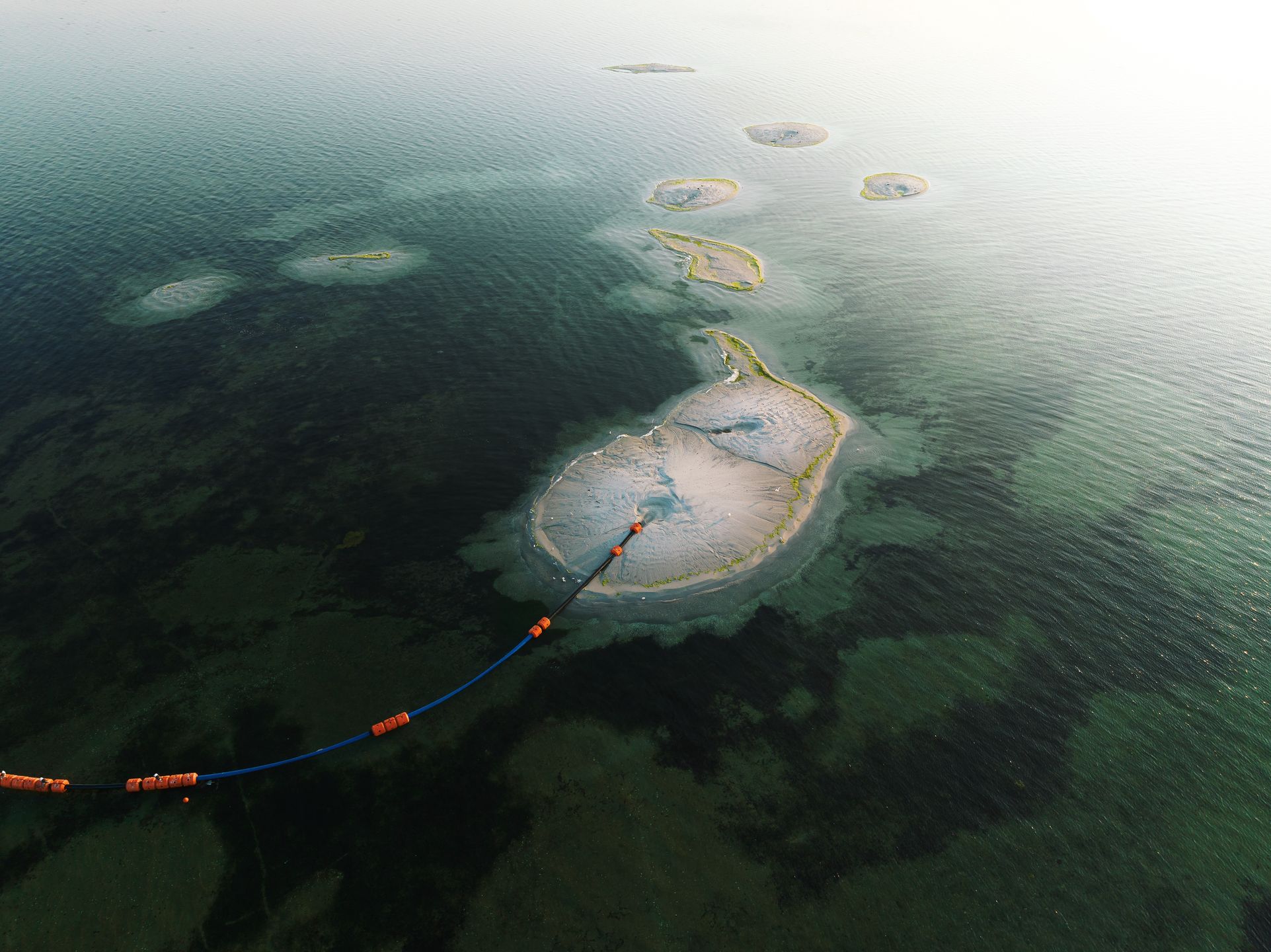 Widok z lotu ptaka na nowy archipelag wysepek