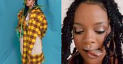 Rihanna wystawia język zanurzony w brokacie...
