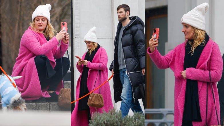 
Zapatrzona w telefon Zofia Zborowska w towarzystwie Andrzeja Wrony RELACJONJE... spacer po mieście (ZDJĘCIA)
