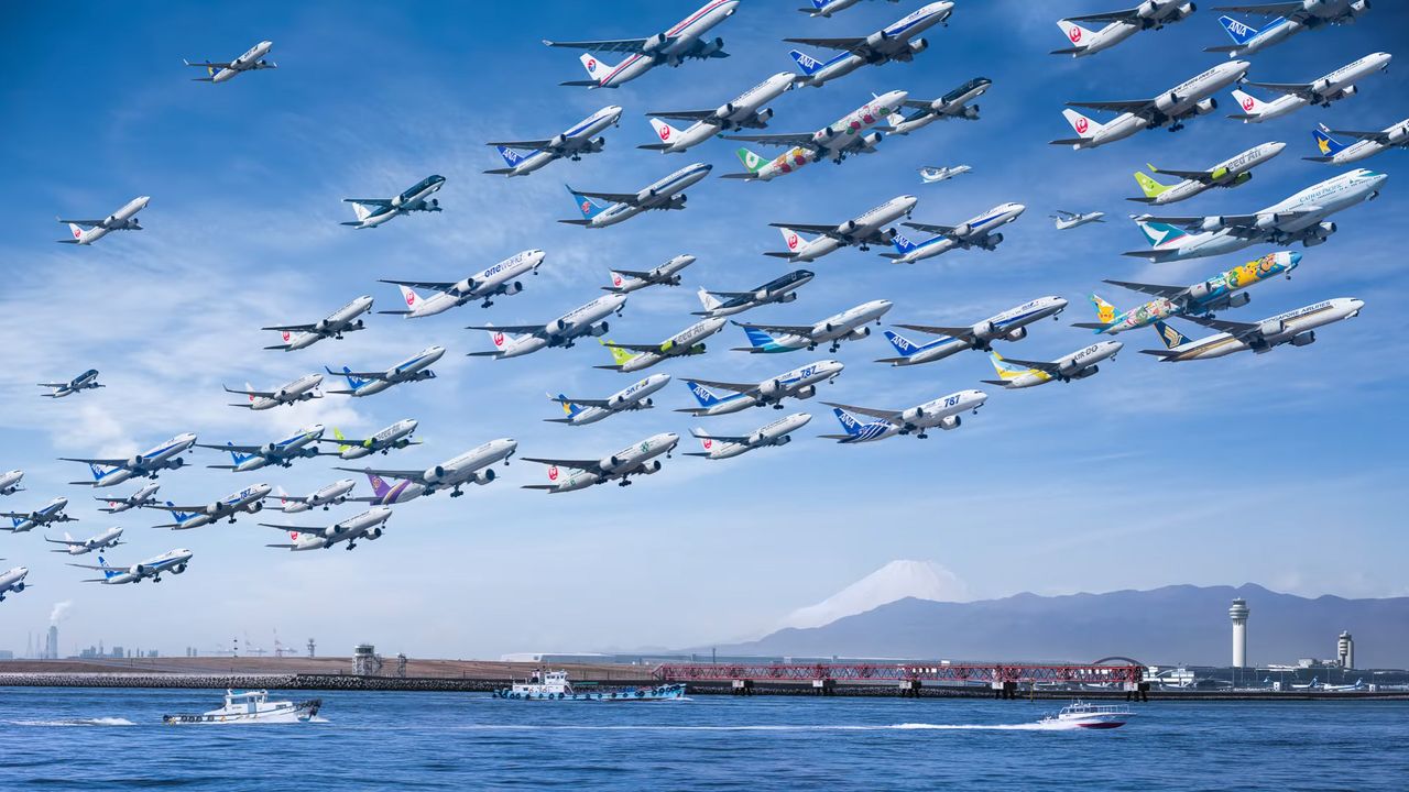 Zdjęcia, na których widać wiele samolotów na raz, wyglądają niesamowicie.