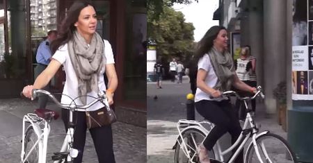 Kinga Rusin na rowerze w SZPILKACH!