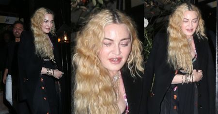 Zmęczona życiem Madonna wytacza się z ekskluzywnej londyńskiej restauracji