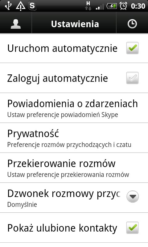 Skype dla Androida - test 7
