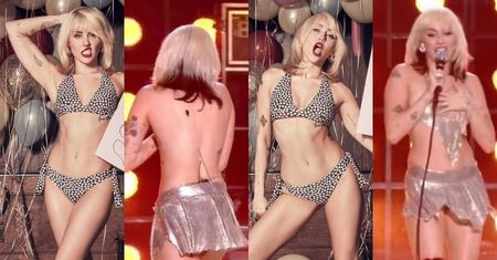 Miley Cyrus wita NOWY ROK w BIELIŹNIE w grochy. Sylwestrowa wpadka ze SPADAJĄCYM TOPEM jej nie wystarczyła? (FOTO)