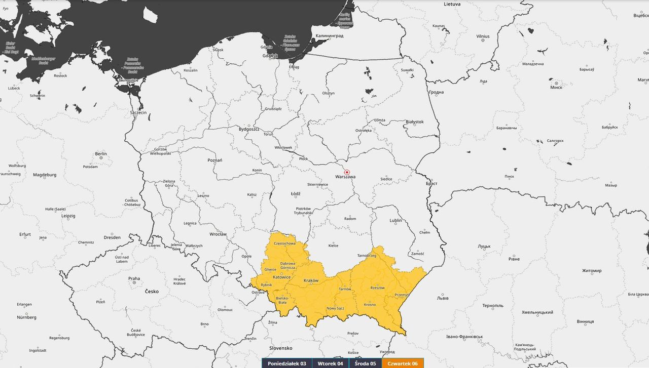 Prognoza zagrożeń IMGW zakłada wydanie ostrzeżeń przed silnymi opadami śniegu w południowo-wschodniej Polsce.