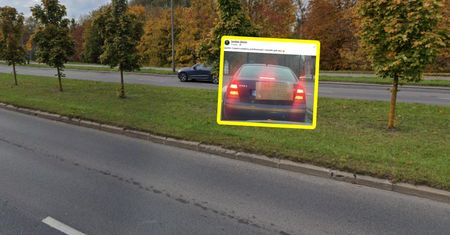 To nie żart. Jechał z takim "kartonikiem". Tylko pięć słów