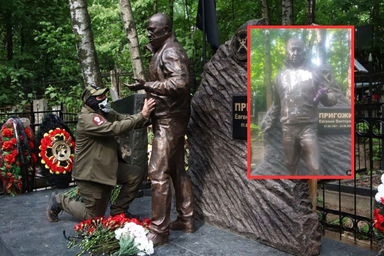 Memorial of Yevgeny Prigozhin in St Petersburg vandalised